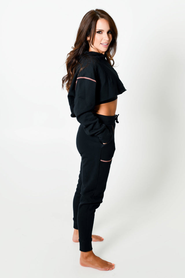 Black/Coral Sweat Jogger - SewSewYou