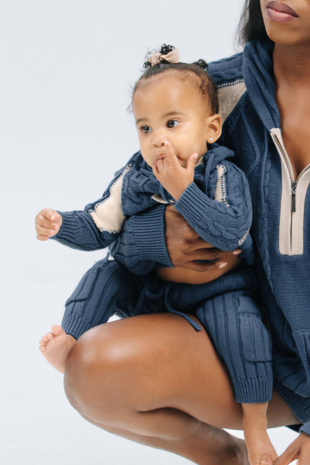 Blue/Cream Lounge Hoodie (Kids) - SewSewYou