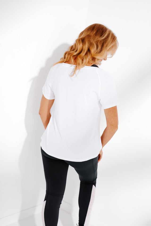 White/Silver Fabulous Modal Short Sleeve Top - SewSewYou